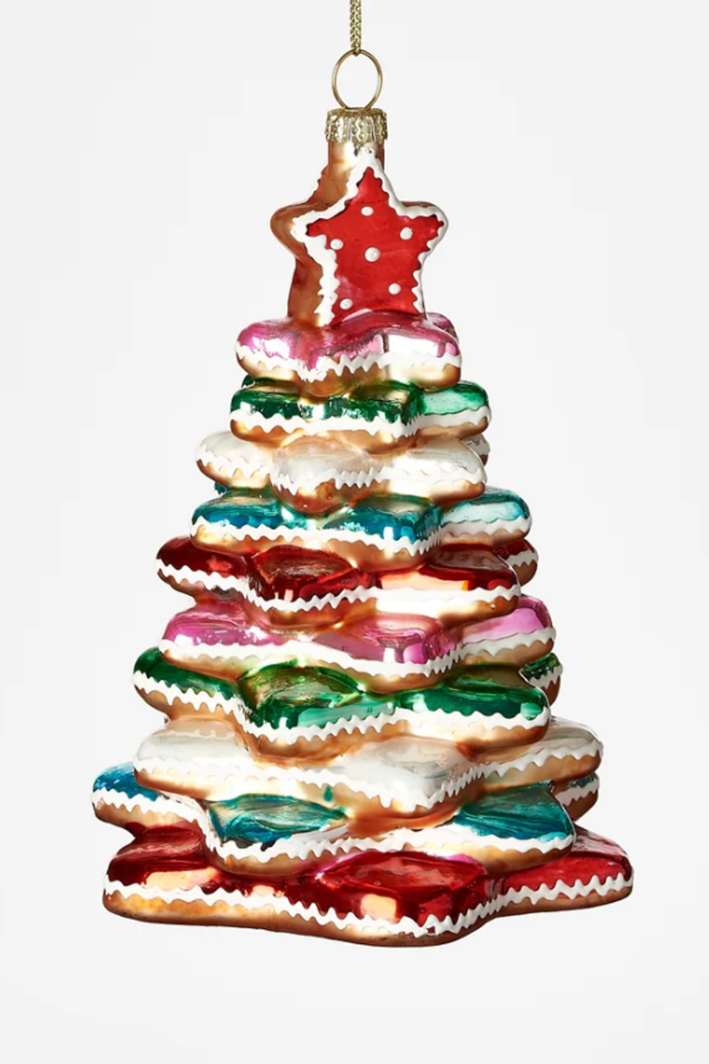 Glass Ornament - Star Cookie Tree