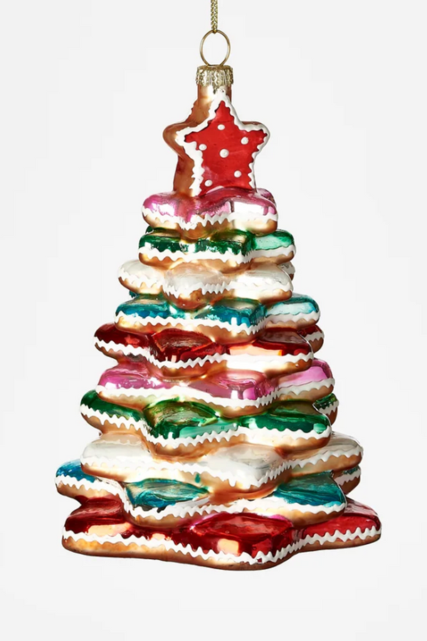Glass Ornament - Star Cookie Tree