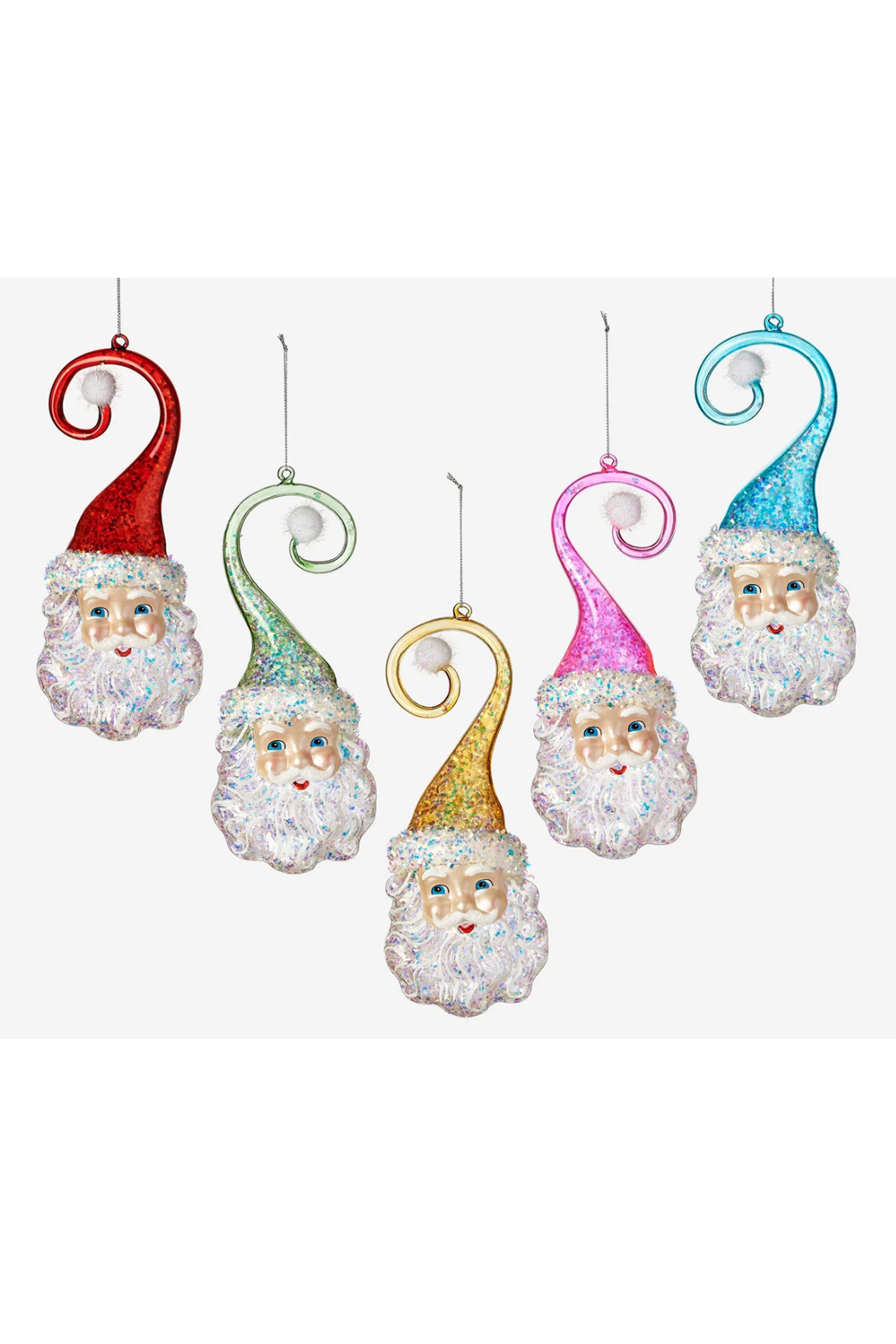 Glass Ornament - Iridescent Santa Swirl Hat