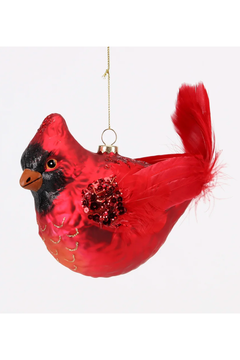 Glass Ornament - Plump Cardinal