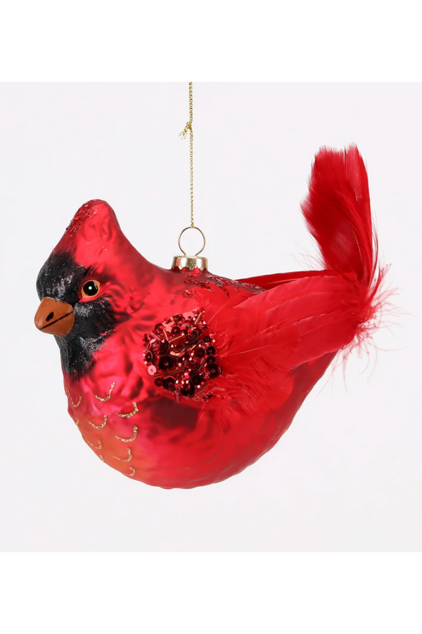 Glass Ornament - Plump Cardinal