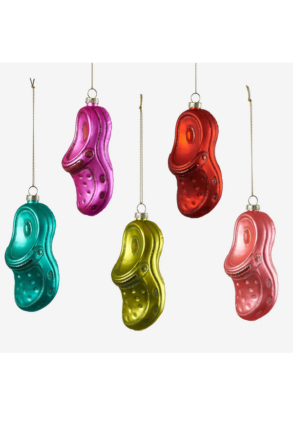 Glass Ornament - Colorful Clog Croc Shoe