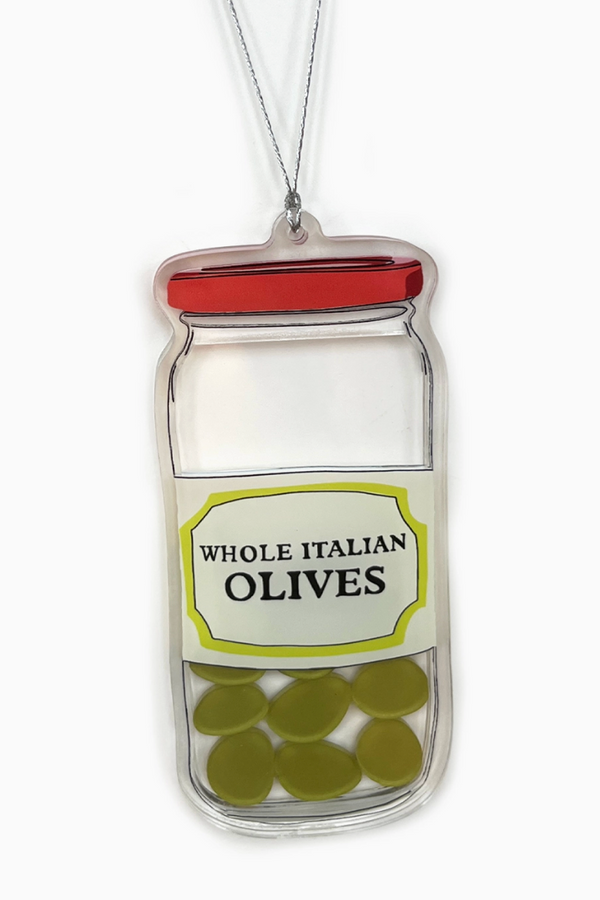 Acrylic Ornament - Jar of Olives