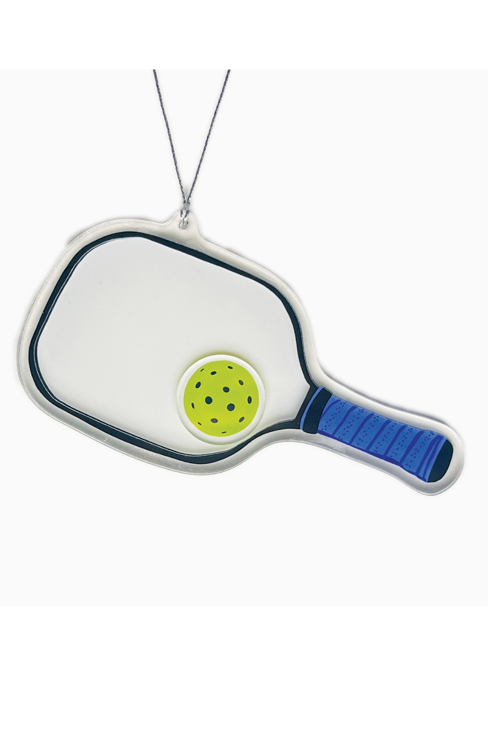 Acrylic Ornament - Pickle Ball Paddle Shakable Ball
