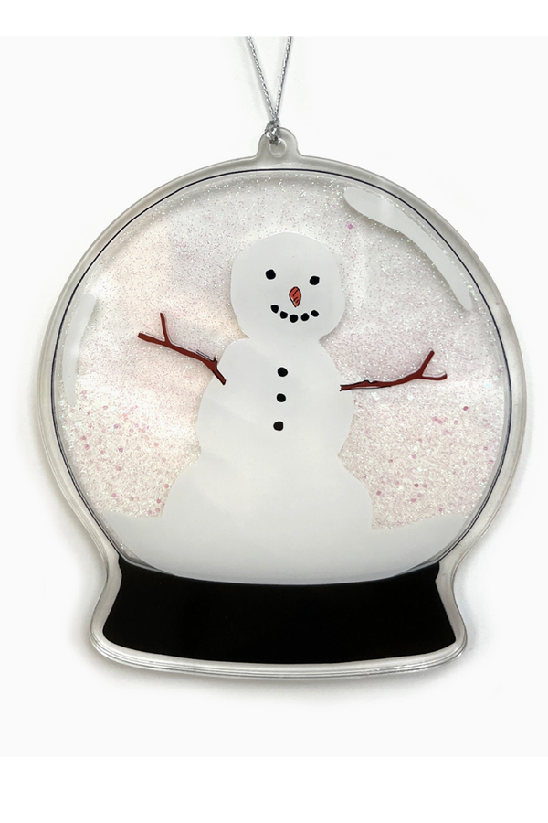 Acrylic Ornament - Snow Globe with Snowman