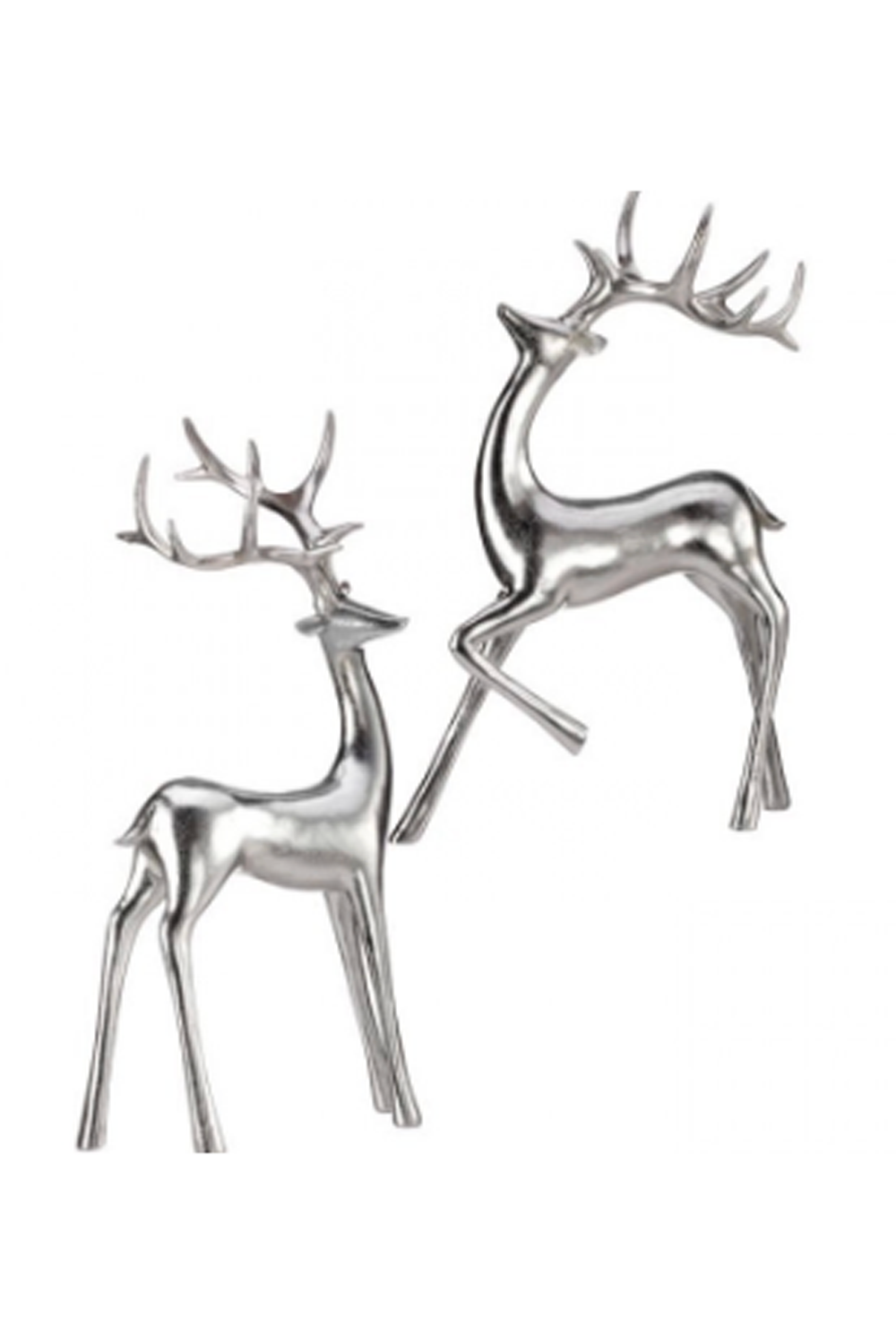 Sleek Modern Deer Figure - Silver