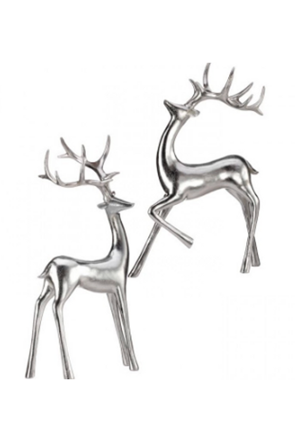 Sleek Modern Deer Figure - Silver