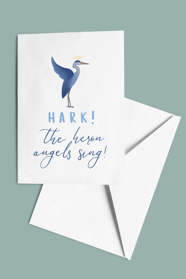 Charm Holiday Greeting Card - Hark the Heron Angels