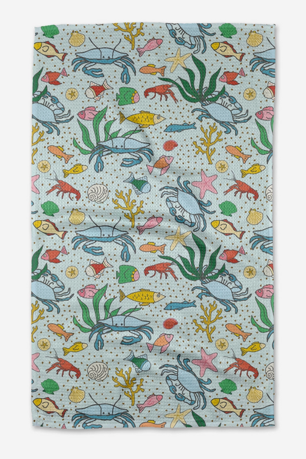 Geometry Kitchen Tea Towel - Beneath the Waves