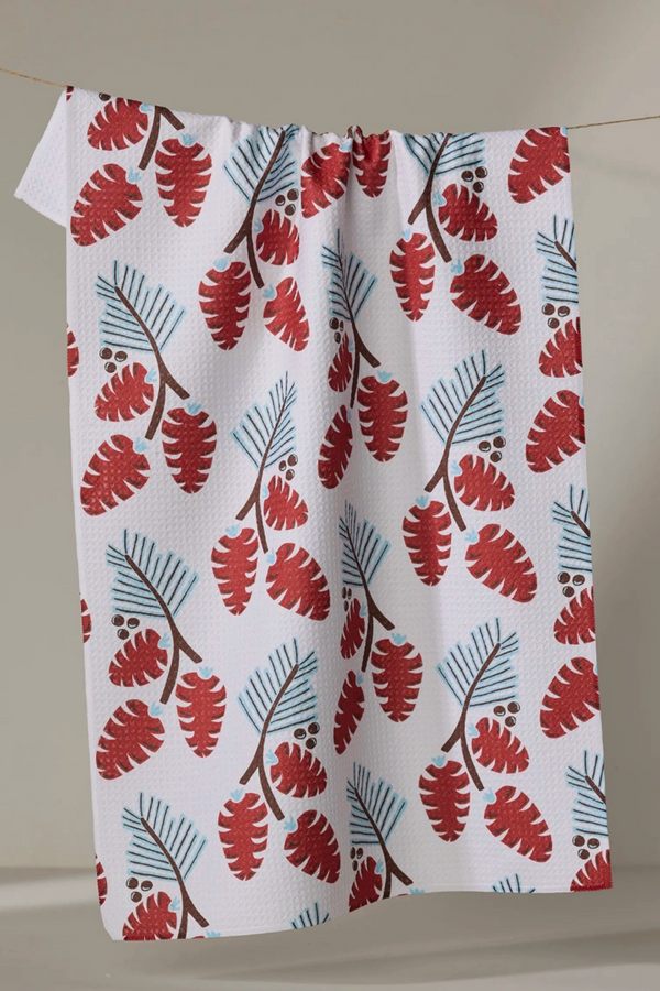 Geometry Kitchen Tea Towel - Winter Forage