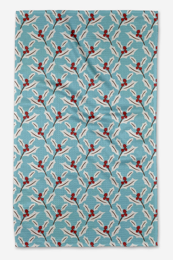 Geometry Kitchen Tea Towel - Winter Holly