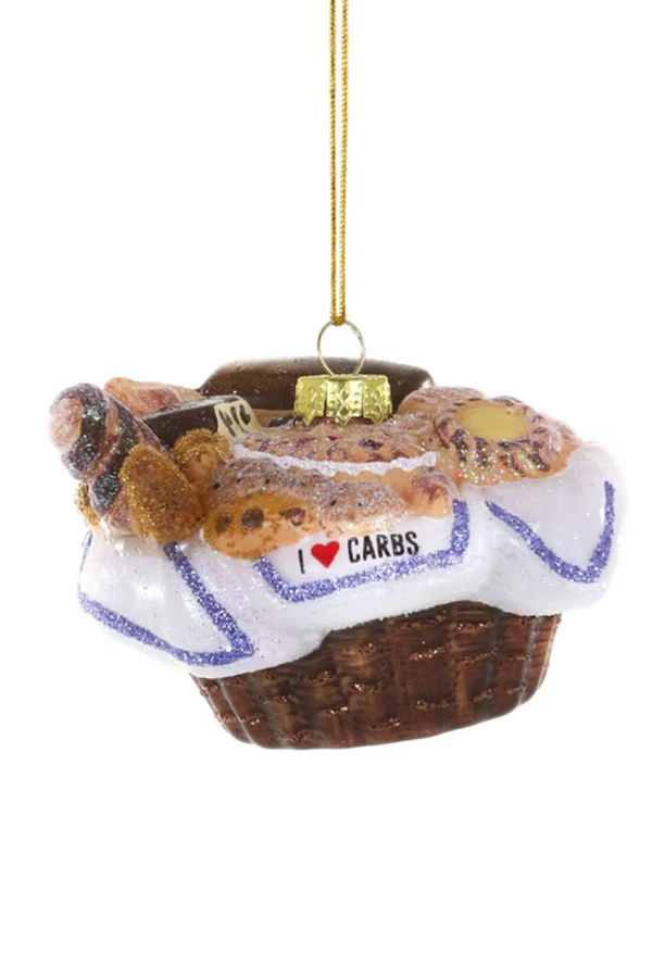 Glass Ornament - Love Carbs Bread Basket