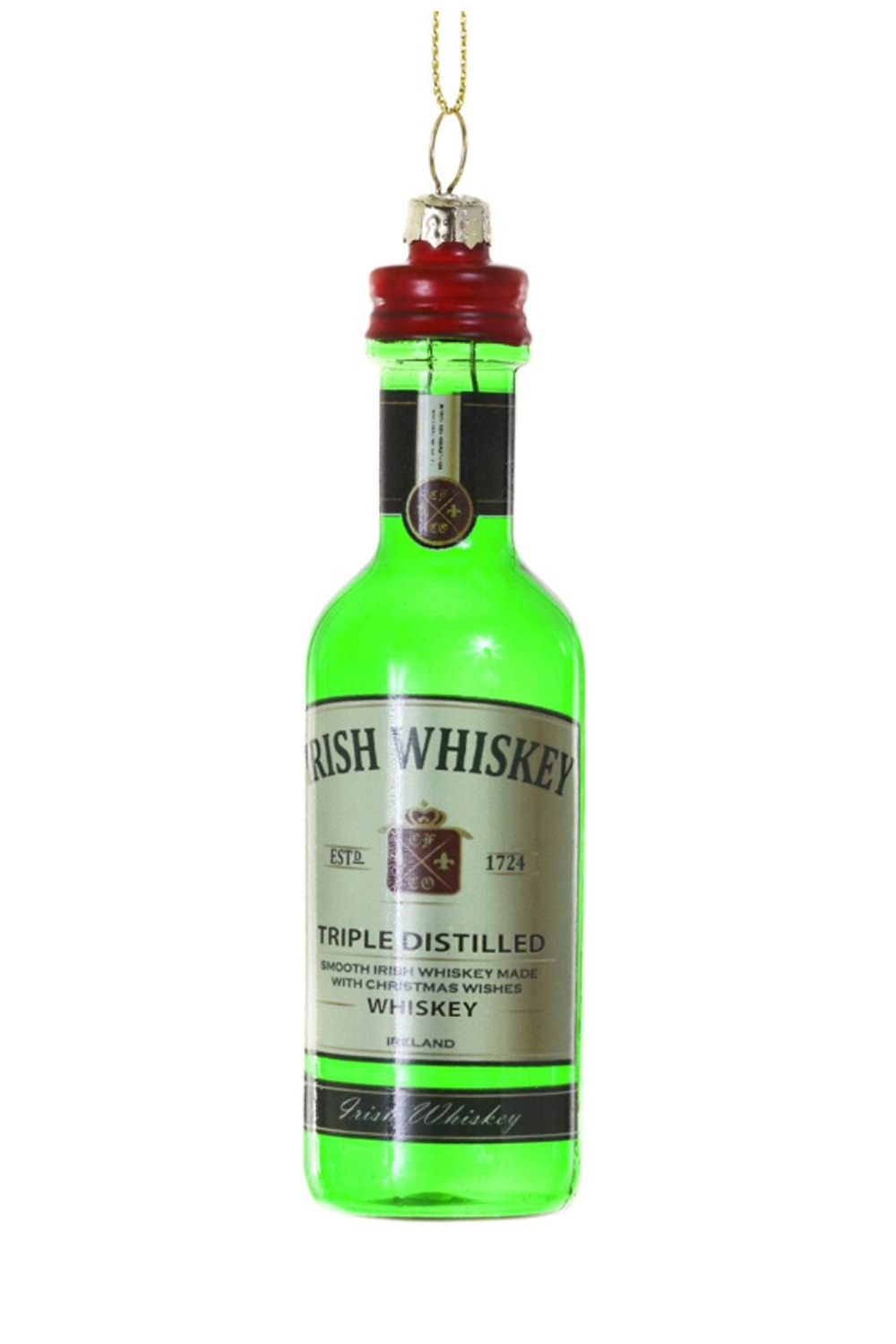 Glass Ornament - Irish Whiskey Bottle