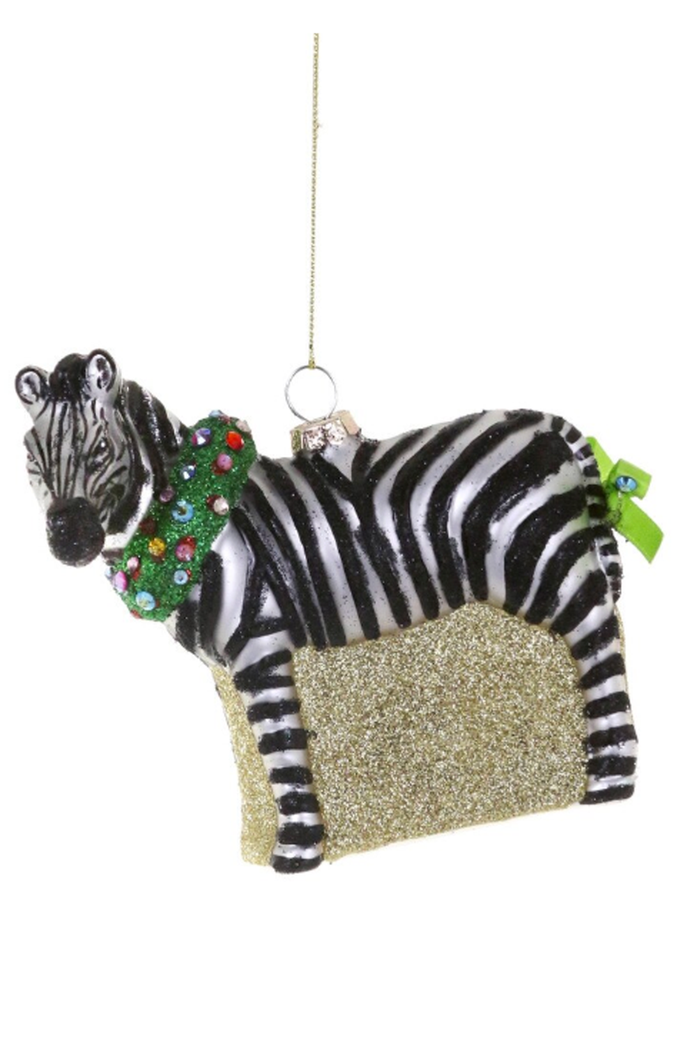 Glass Ornament - Merrymaking Zebra