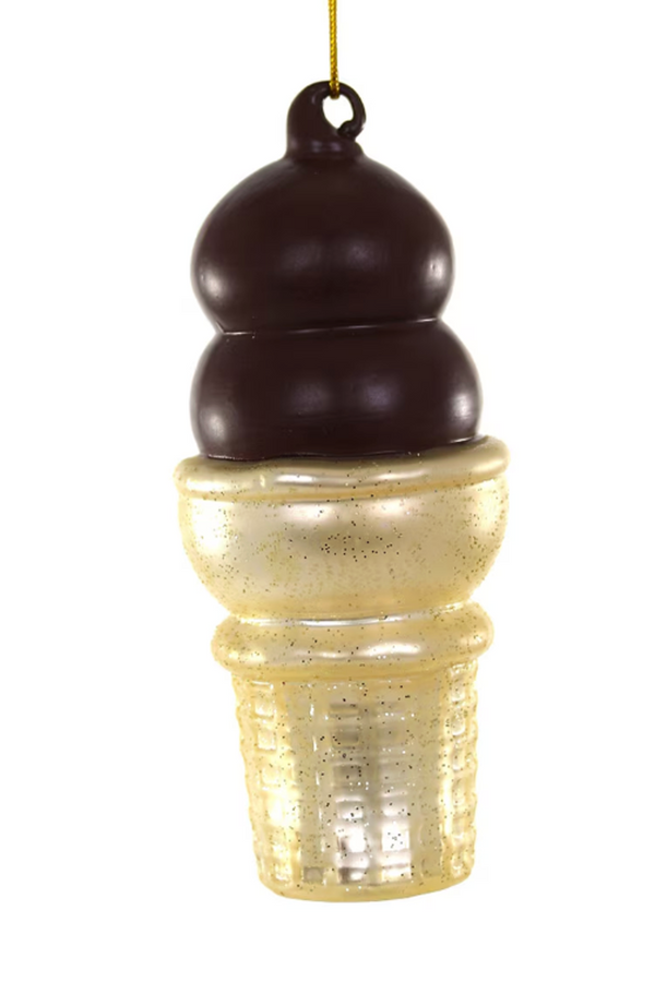 Glass Ornament - Chocolate Dipped Cone