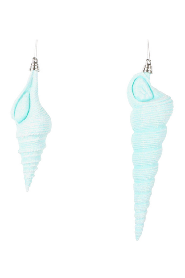 Shatterproof Ornament - Conical Shell Seafoam