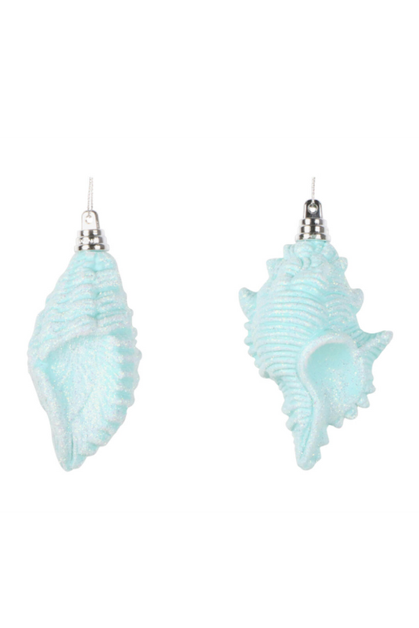 Shatterproof Ornament - Conch Shell Seafoam
