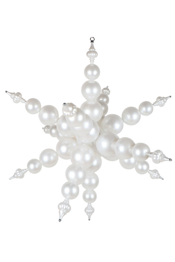 Huge Candy Starburst Finial Decoration - White