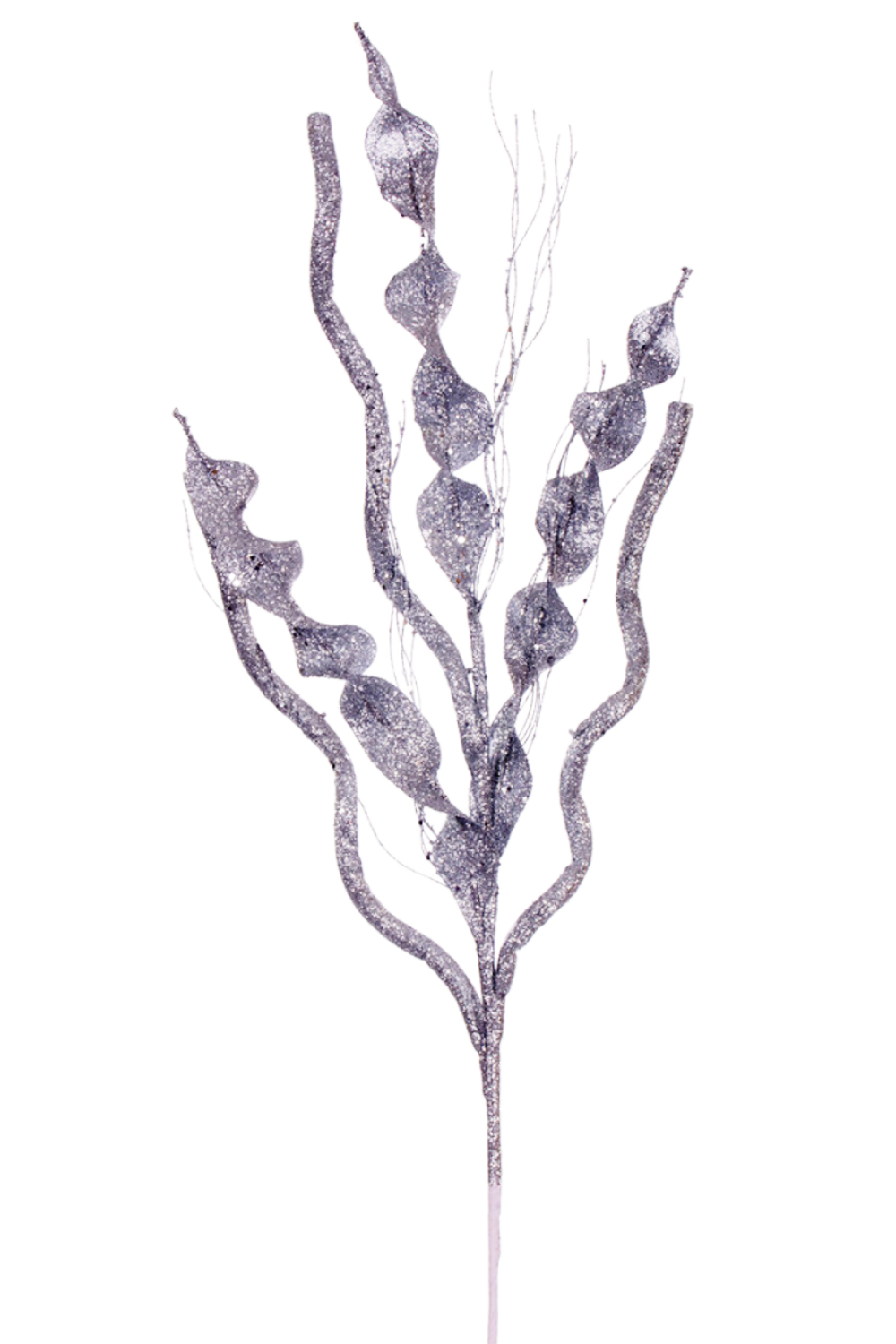 Spiral Glitter Tree Spray Pick - Silver