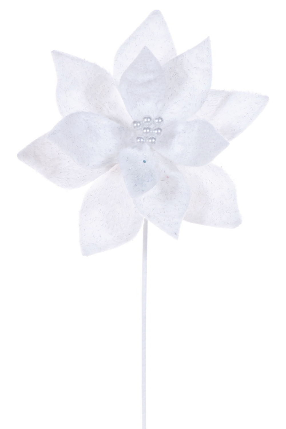 White Poinsettia Tree Stem Spray