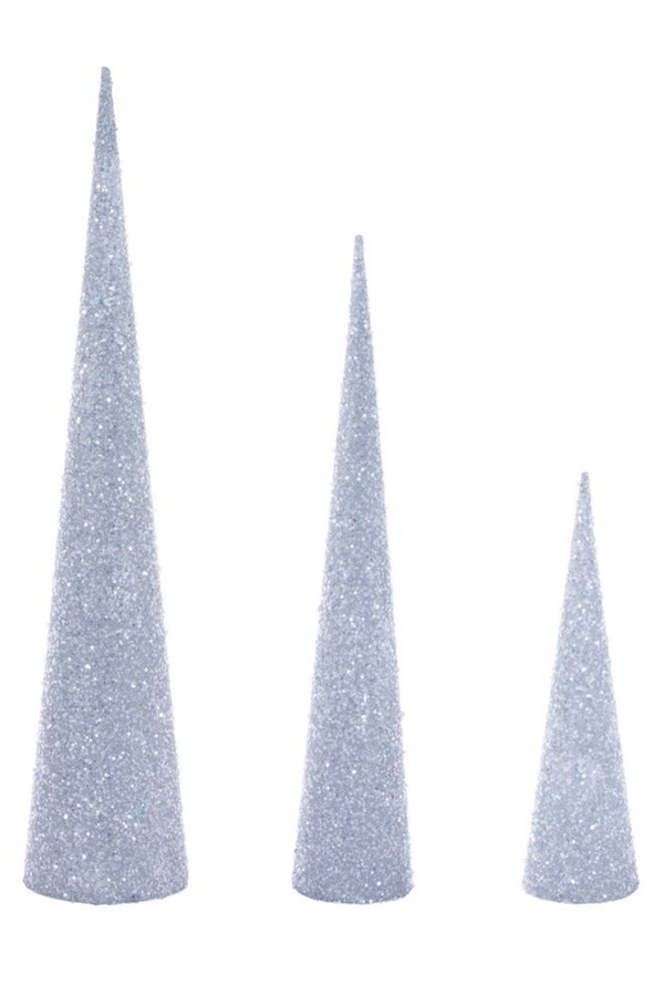 Set of 3 Cone Trees - Silver