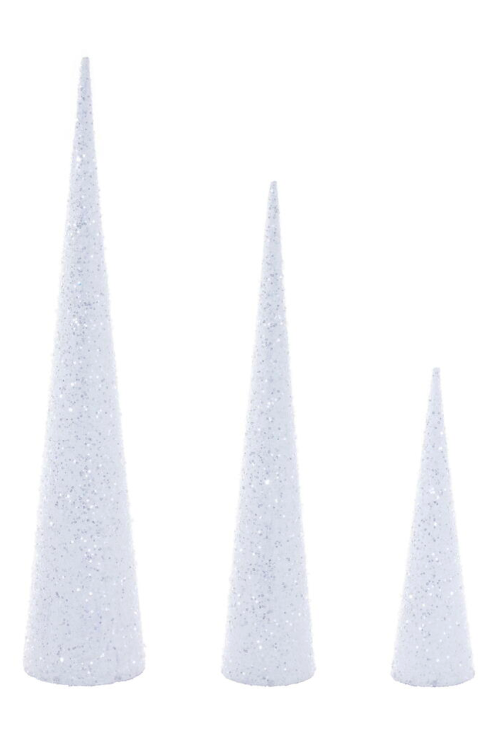 Set of 3 Cone Trees - White