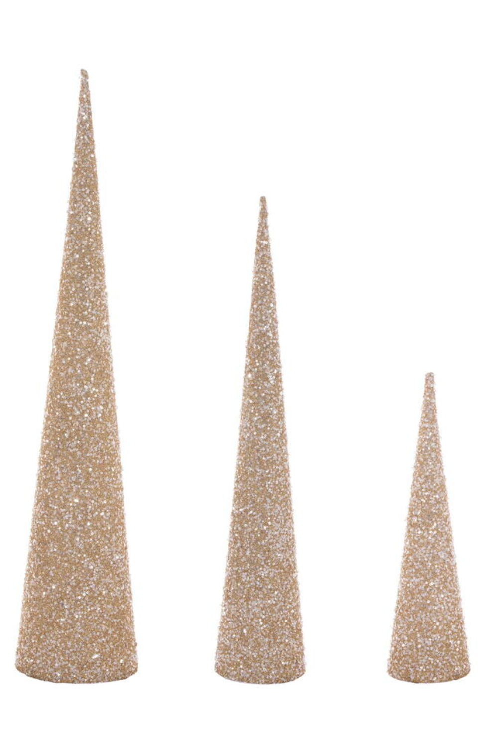 Set of 3 Cone Trees - Gold