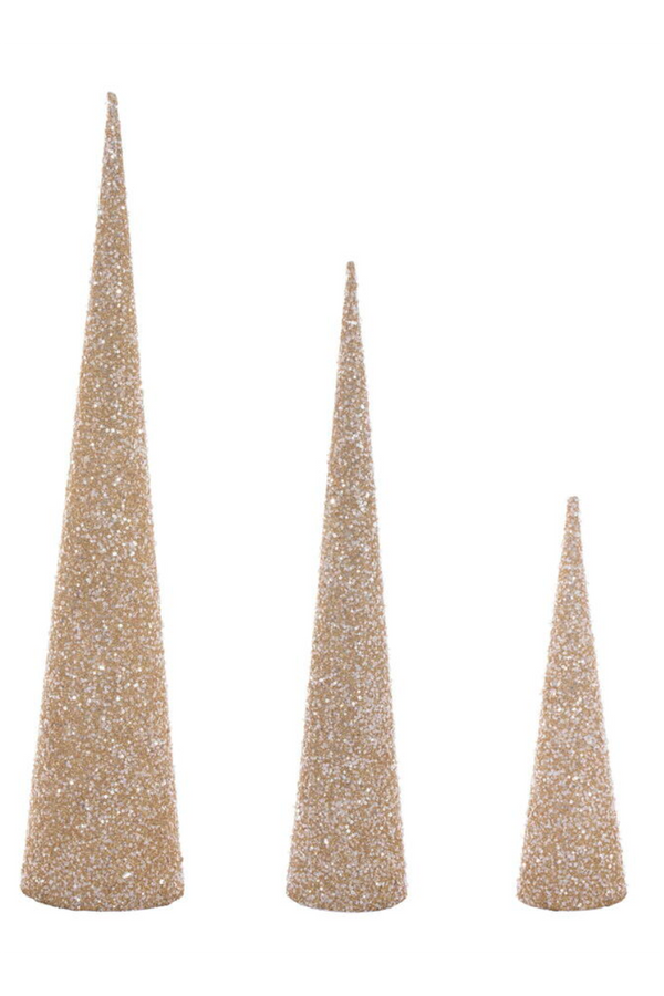 Set of 3 Cone Trees - Gold