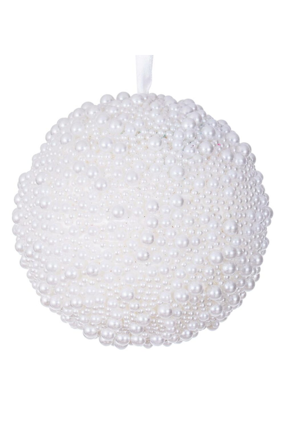 Funky Ornament - White Pearl Ball