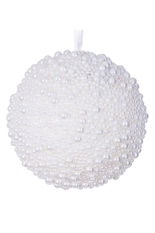 Funky Ornament - White Pearl Ball