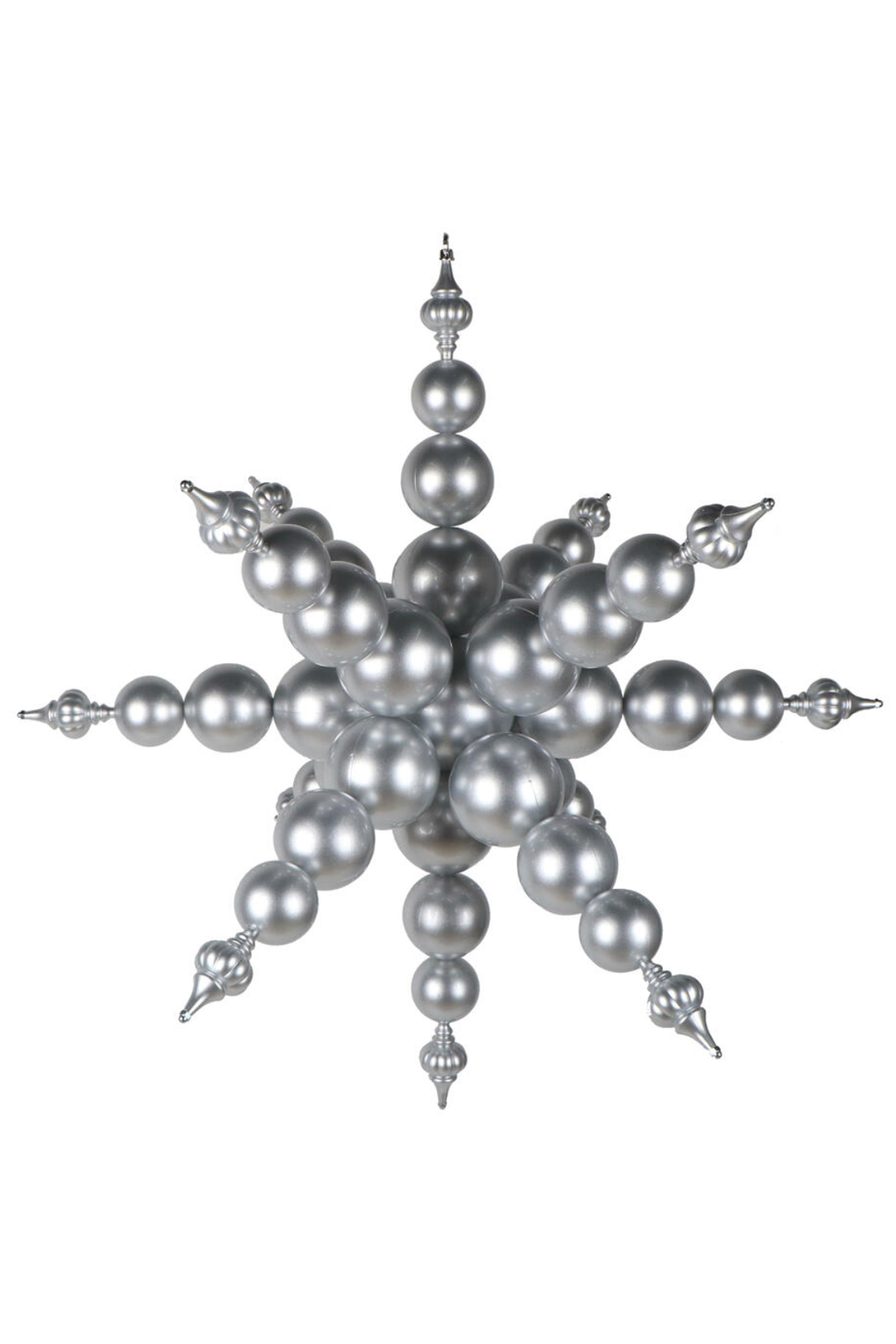 Huge Candy Starburst Finial Decoration - Silver