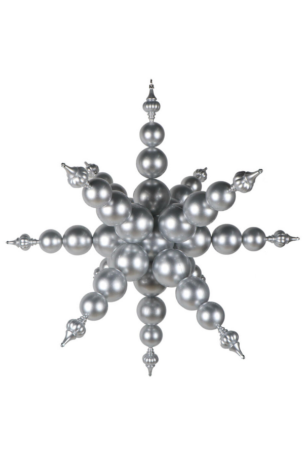 Huge Candy Starburst Finial Decoration - Silver