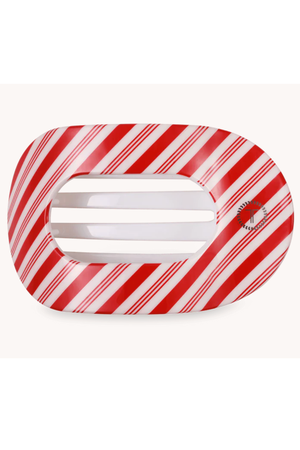 Teleties Flat Round Hair Clip - Candy Cane Crush