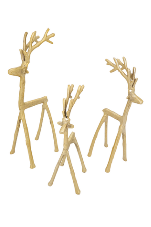 Aluminum Reindeer Figure - Gold