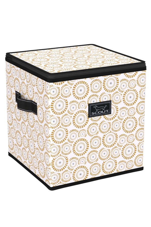 Joy Box Ornament Storage Bin - "Golden Glow" H25