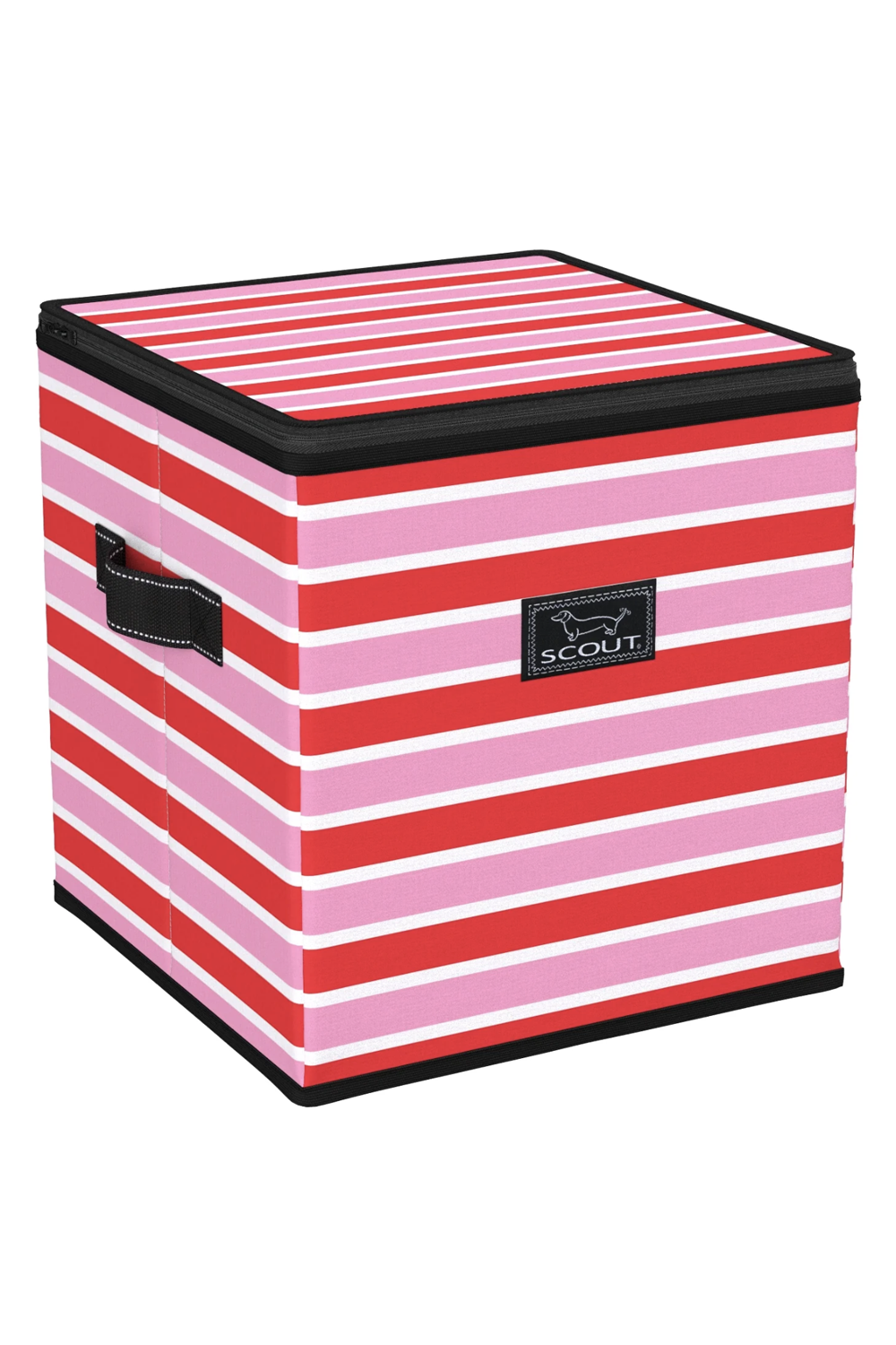 Joy Box Ornament Storage Bin - "Candy Striper" H25