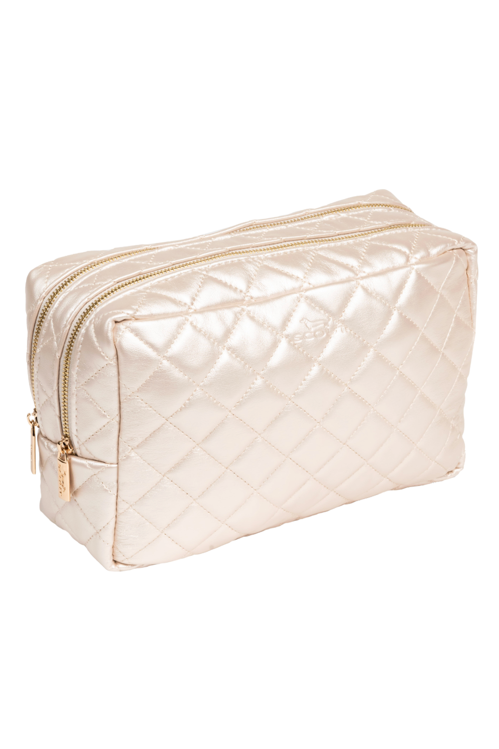 2 Way Toiletry Bag - "Champagne Quilted" H25