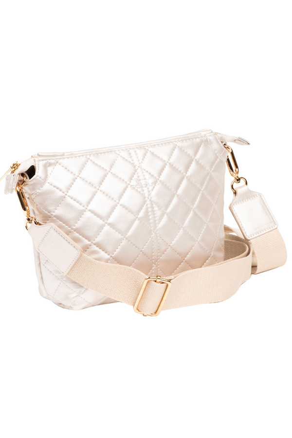Emily Crossbody Purse - "Champagne Quilted" H25