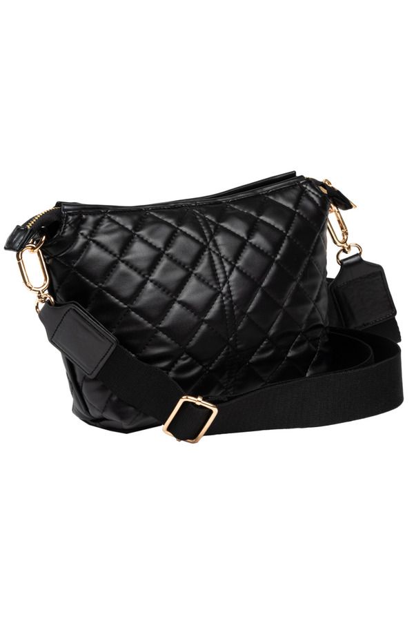 Emily Crossbody Purse - "Black Quilted" H25