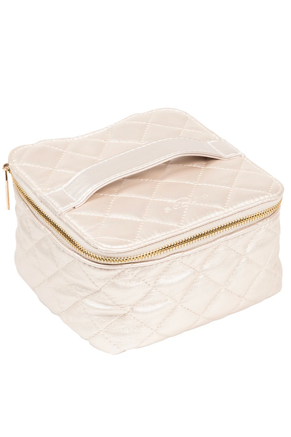Hidden Gem Travel Jewelry Case - "Champagne Quilted" H25