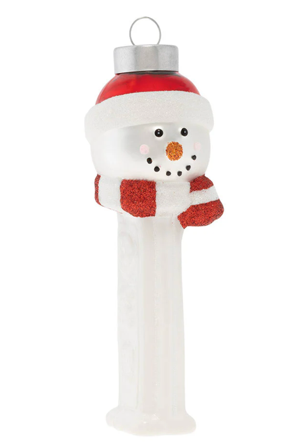Glass Ornament - Big Pez Dispenser Snowman