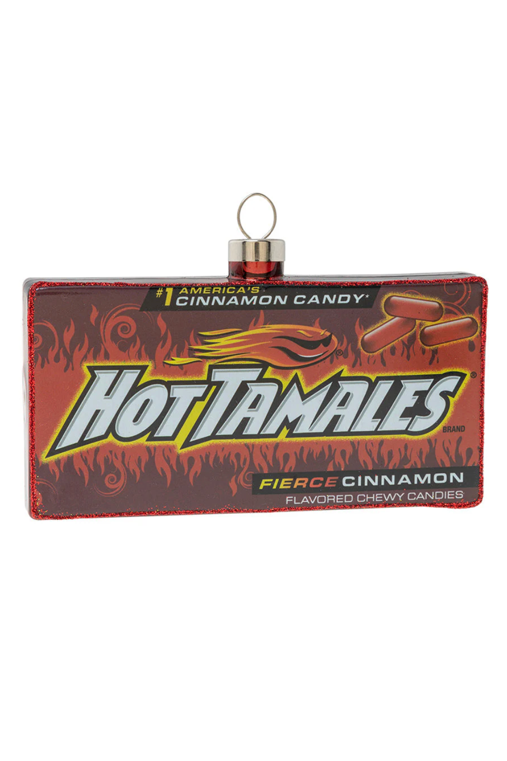 Glass Ornament - Hot Tamales Box