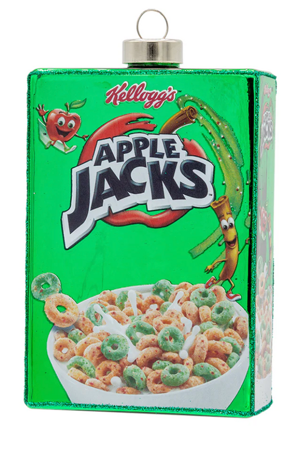 Glass Ornament - Kelloggs Apple Jacks Cereal Box
