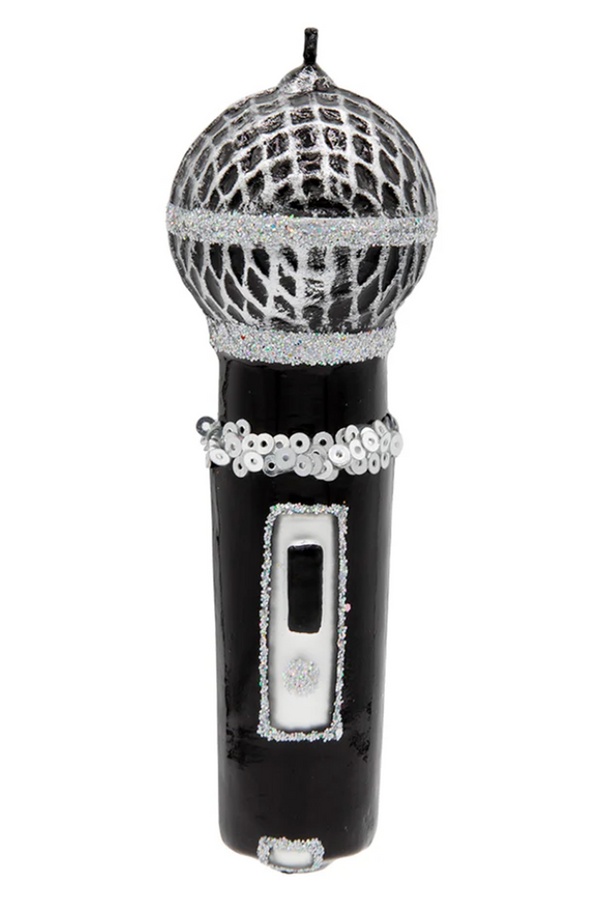 Glass Ornament - Karaoke Microphone