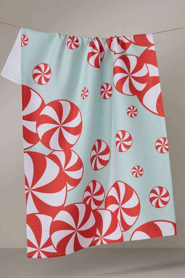Geometry Kitchen Tea Towel - Peppermint Swirl