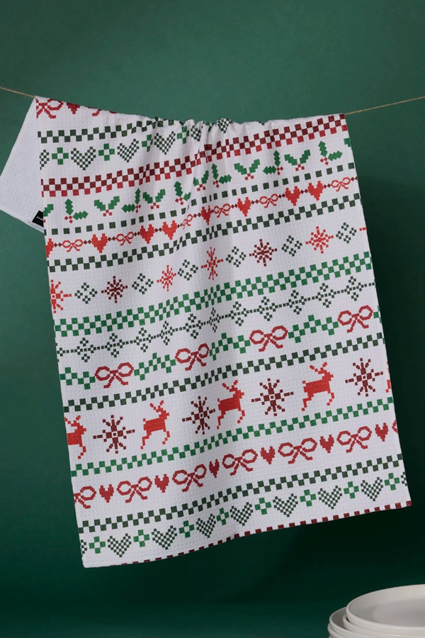 Geometry Kitchen Tea Towel - Ugly Sweater Day