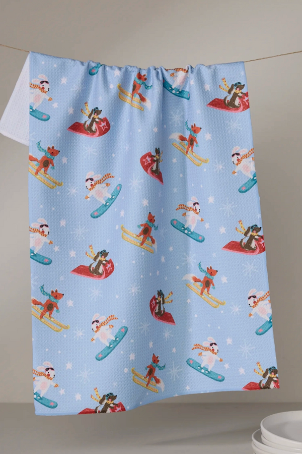 Geometry Kitchen Tea Towel - Winter Friends