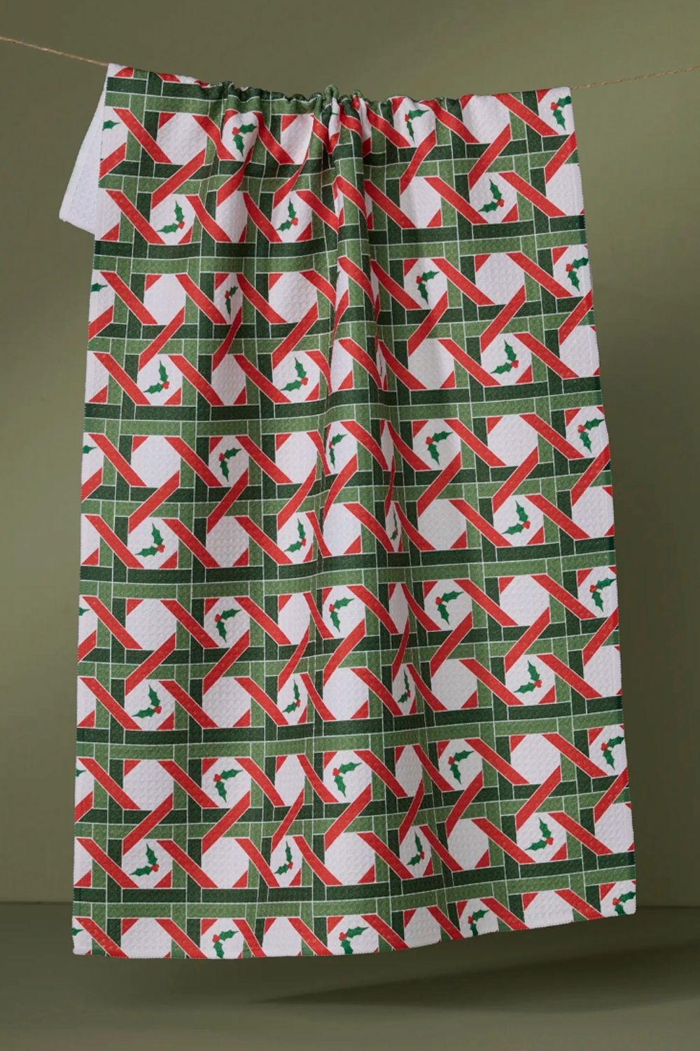 Geometry Kitchen Tea Towel - Yuletide Lattice