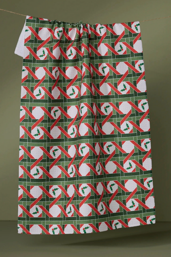 Geometry Kitchen Tea Towel - Yuletide Lattice