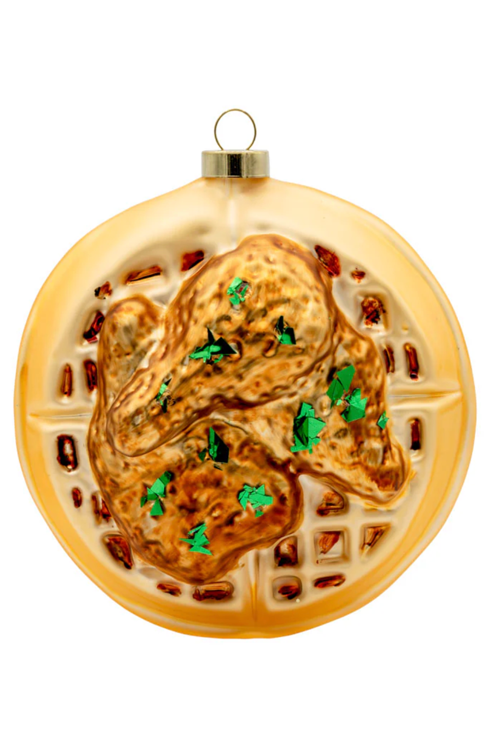 Glass Ornament - Big Chicken and Waffles